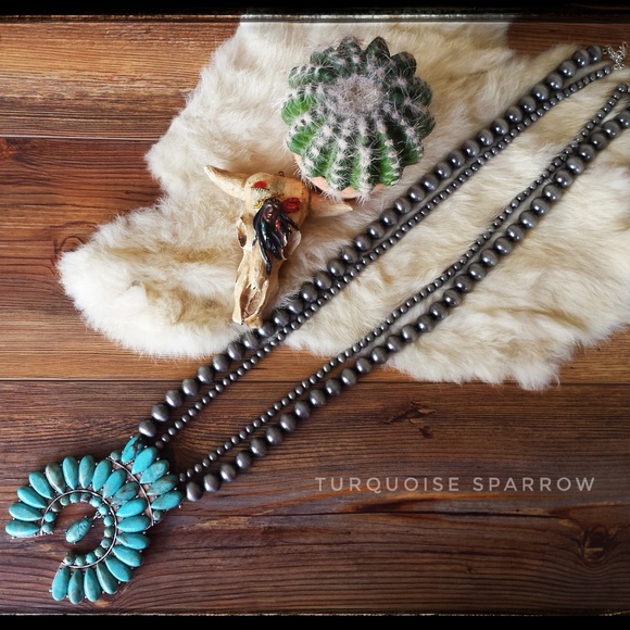 Squash Blossom Naja Double Strand Necklace - Picture 2 of 4
